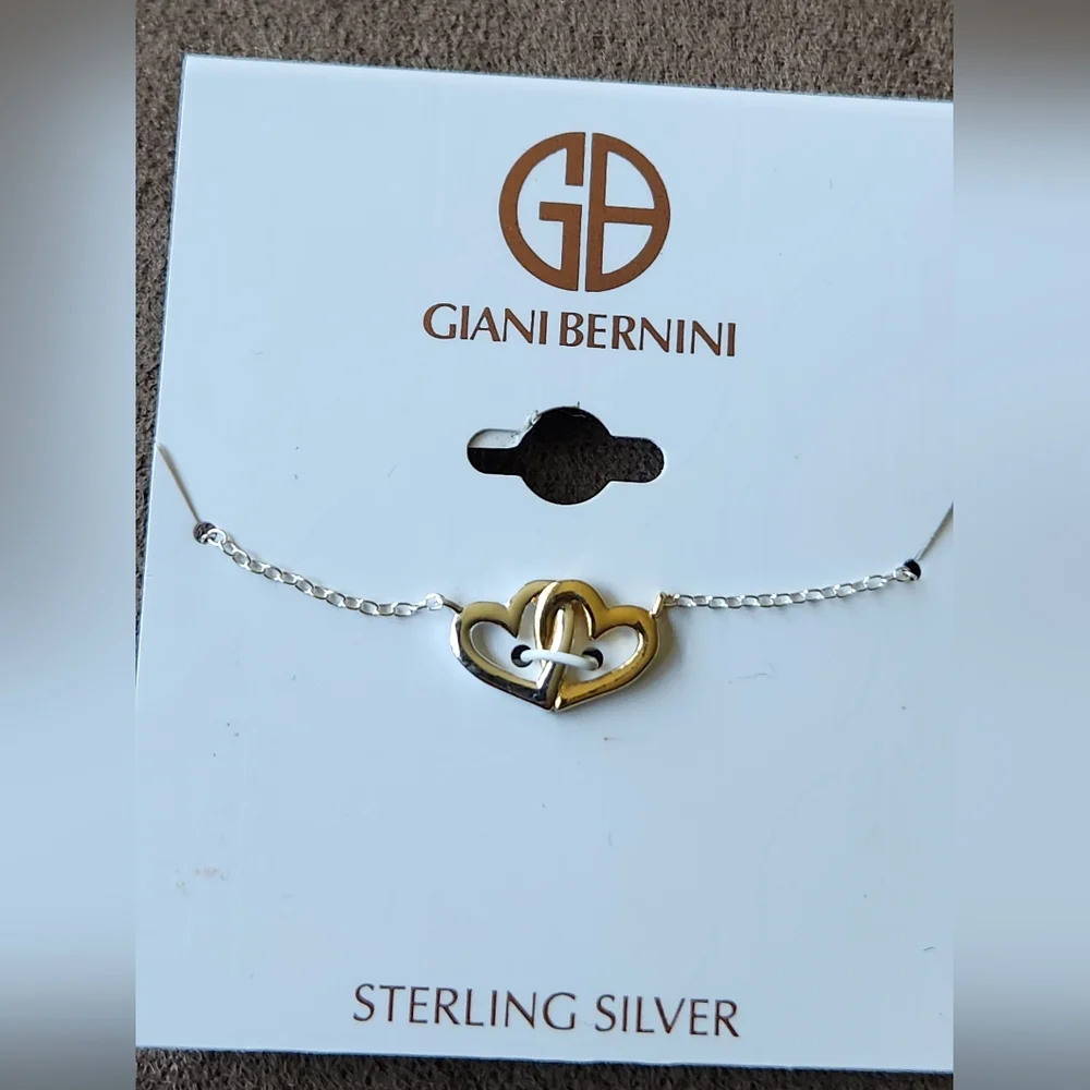 Giani Bernini Sterling Silver Double Heart Necklace NWT